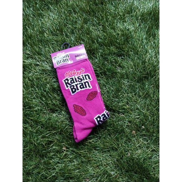 Accessories - Raisin Bran Cereal Purple Crew Socks Mens 6-12
